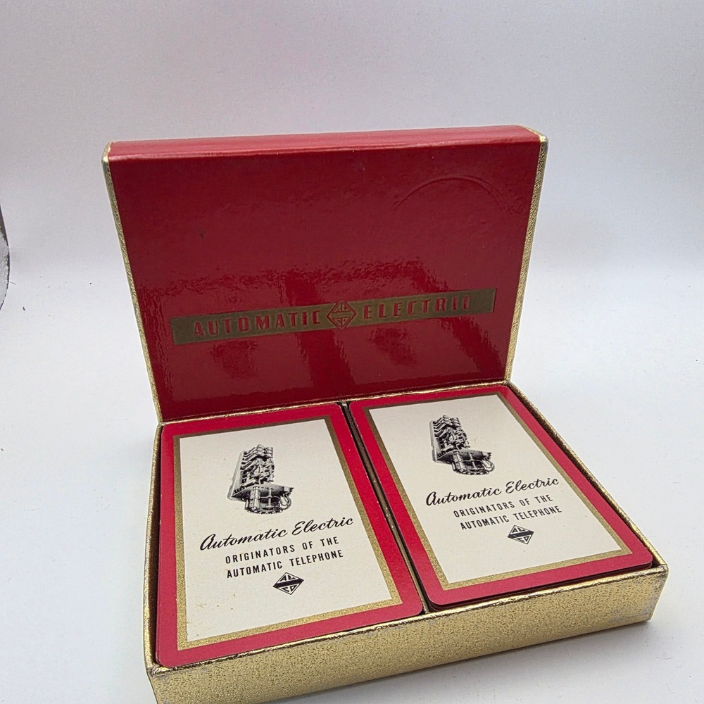 Vintage‎ 60s Automatic Electric Playing Card Red Telephone History Decks